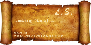 Lambing Sarolta névjegykártya