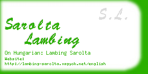 sarolta lambing business card